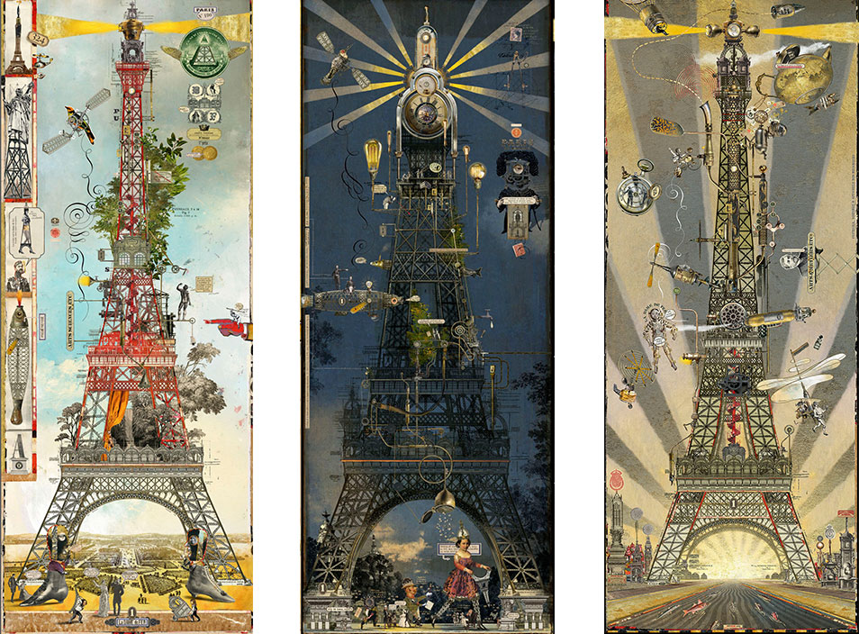 Bruno Mallart - illustrateur - Tour Eiffel - oeuvre numérique collé sous Diasec - Galerie Bayart - Signatures Singulières - Magazine digital des talents Français
