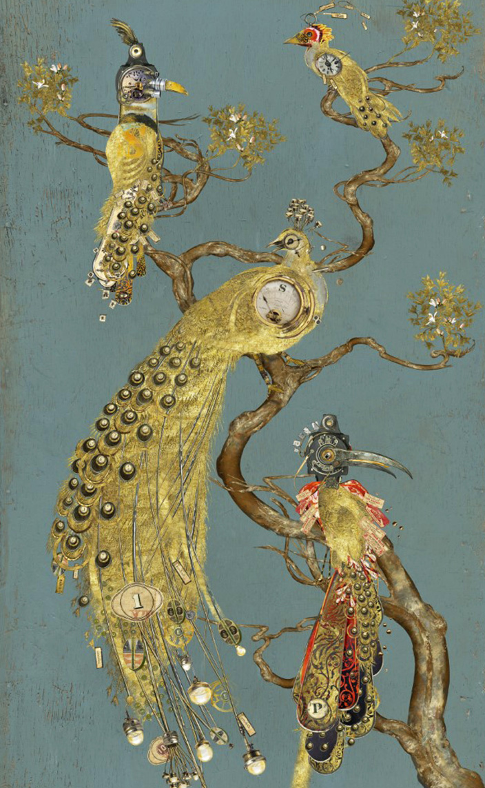 Bruno Mallart - illustrateur - oeuvre numérique - Paon - Galerie Bayart - Signatures Singulières - Magazine digital des talents Français