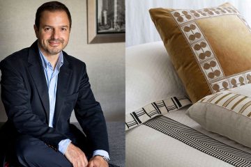Houlès Passementerie - Philippe Houlès - Galon sur coussin - galon noir et blanc - couvre lit blanc - Signatures Singulières - Magazine digital des talents Français