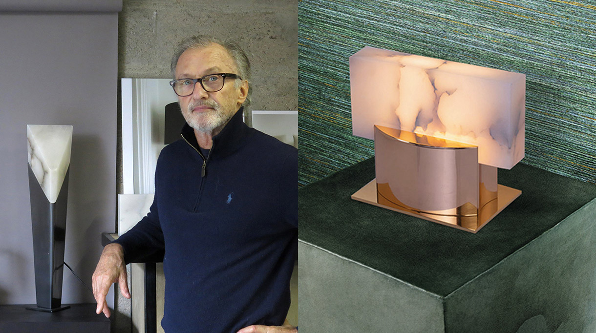roger pradier - ateliers torsades - lampe à poser en bronze et albatre - poli miroir - signatures Singulières Magazine
