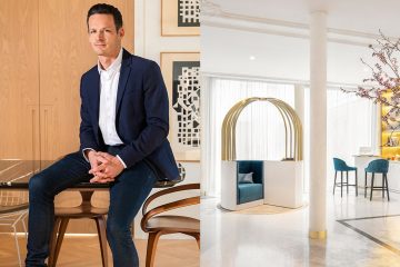 fabien roque architecte d'intérieur - agence roque intérieurs - Maison Albar Hotels Le Vendome - hotel à paris - lobby Maison Albar Hotels Le Vendome - fauteuil en velours bleu - Signatures Singulières Magazine - le magazine digital des talents français
