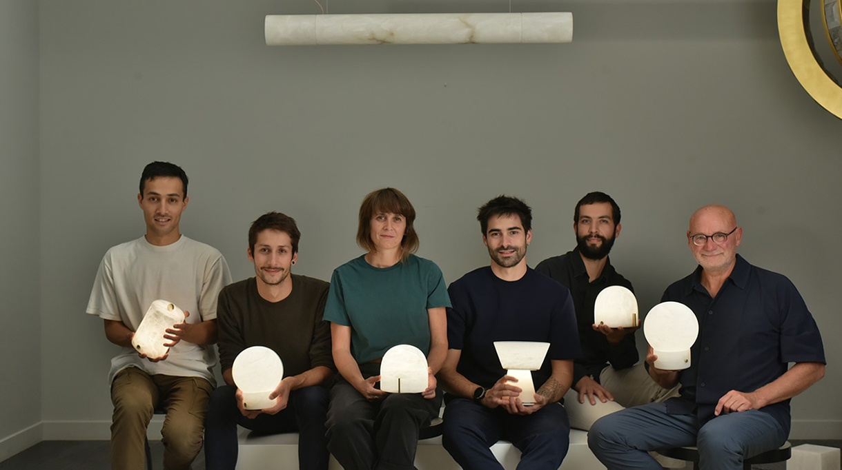 atelier alain ellouz - lampe nomade en albatre - design - signatures singulieres