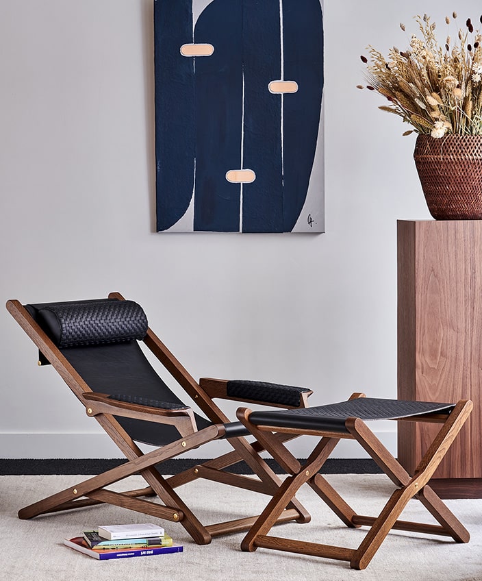 chaise longue en cuir - signatures singulieres