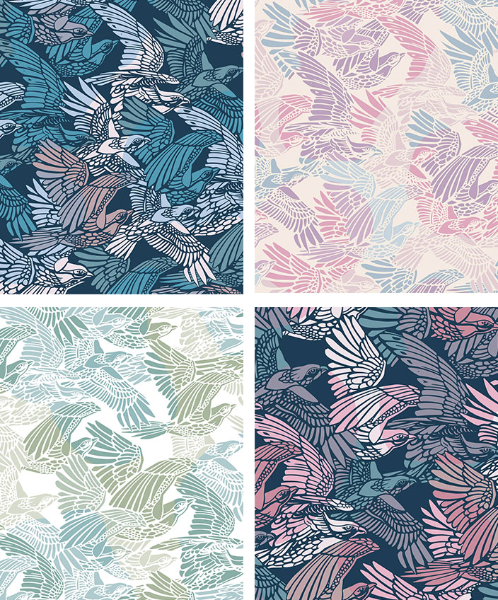signatures singulieres - papier peint motif oiseau