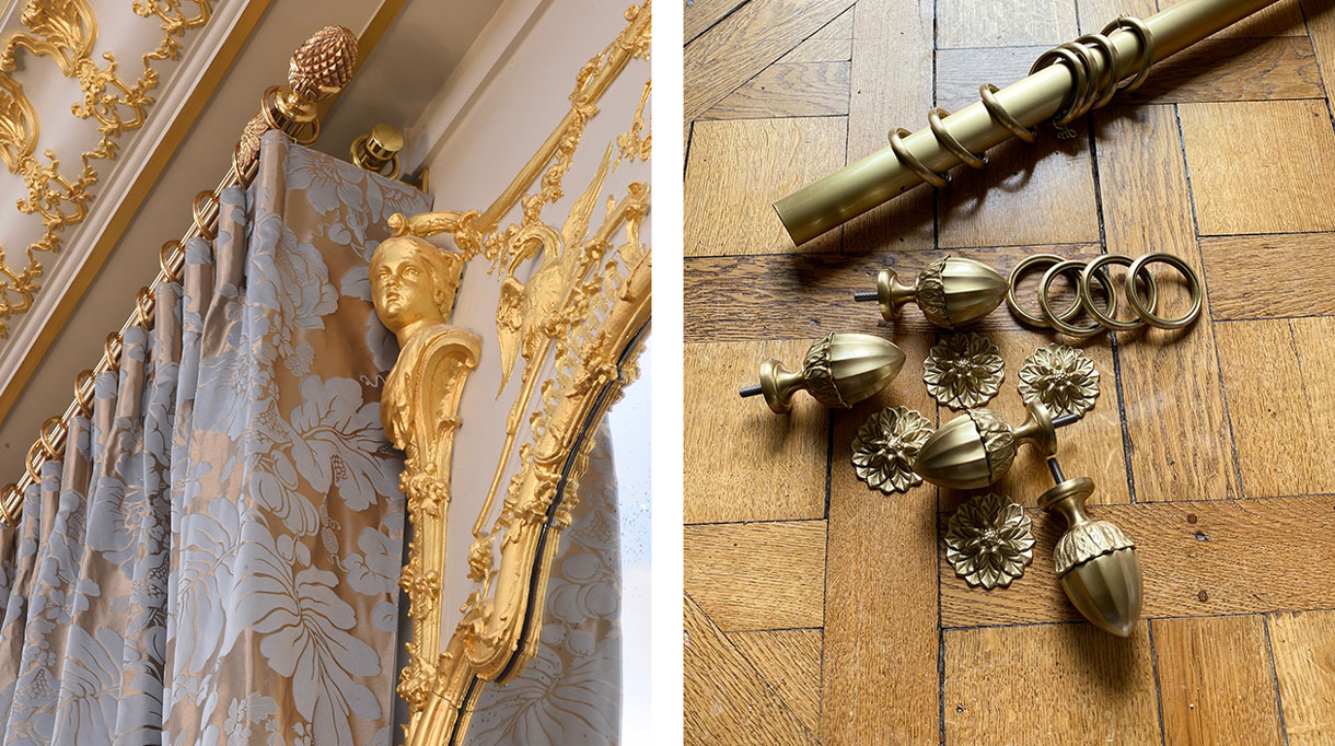 tringle a rideau de style Louis XVI