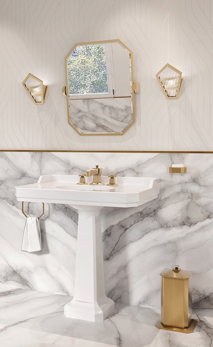 miroir de salle de bain  art deco - volevatch