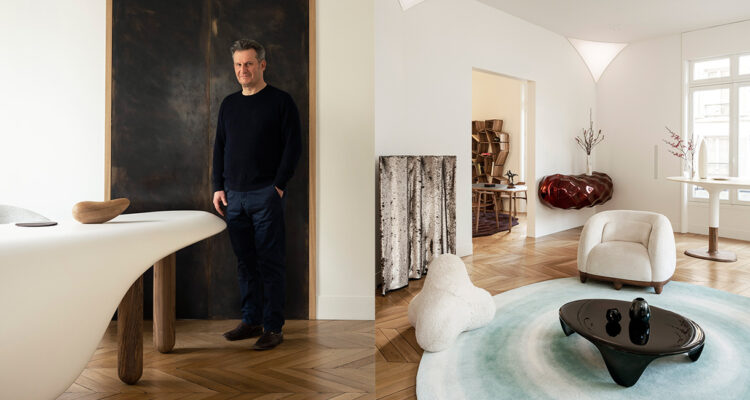 interieur design ; table basse laquee noir